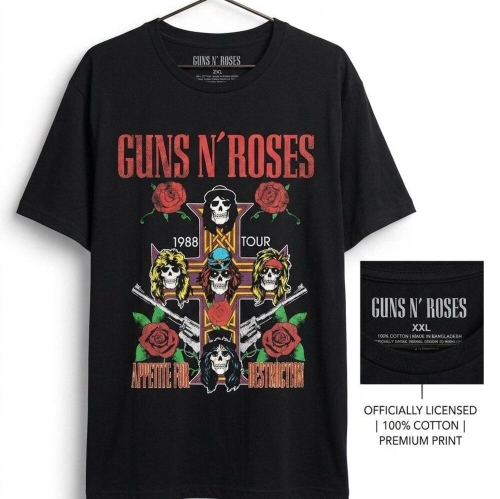 SALE Guns N Roses T-Shirt 1988 Tour Appetite For Destruction Men's Size XXL